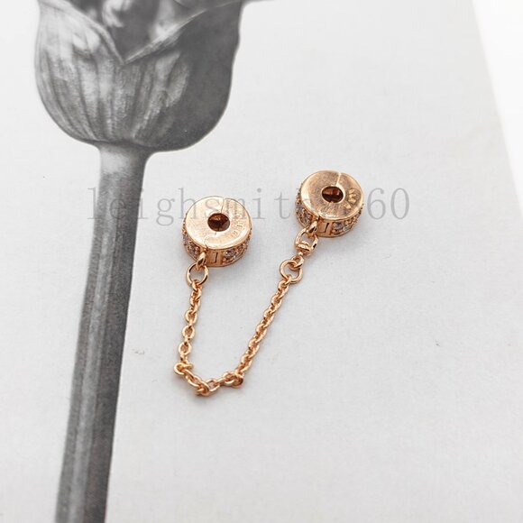 Pandora Clear Pavé Safety Chain Clip Charm - Picture 3 of 3